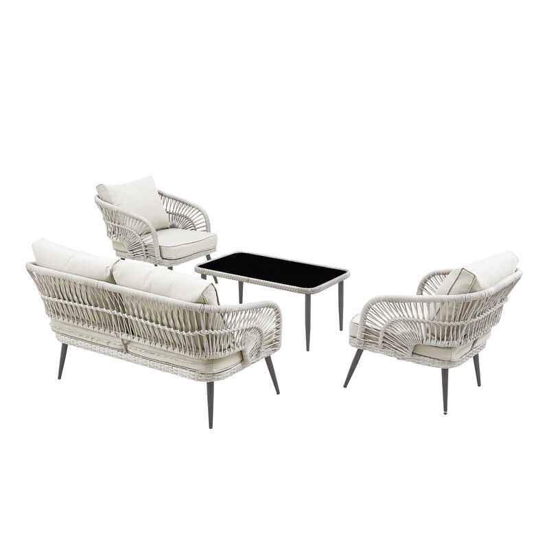 Inspired Home Arsema  Outdoor 4pc Seating Group