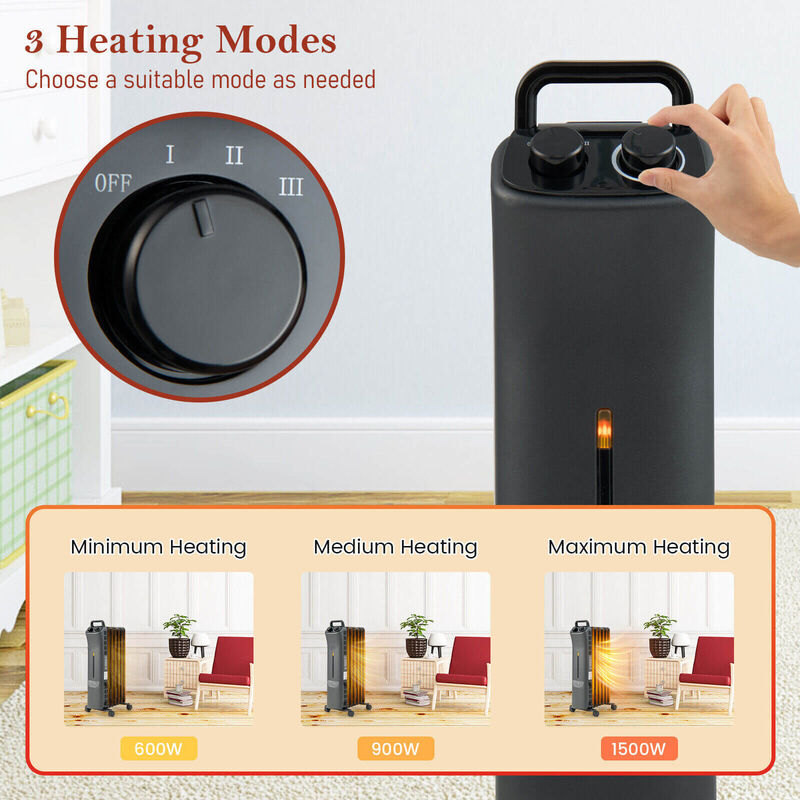 Oil Filled Space Heater with 3-Level Heat