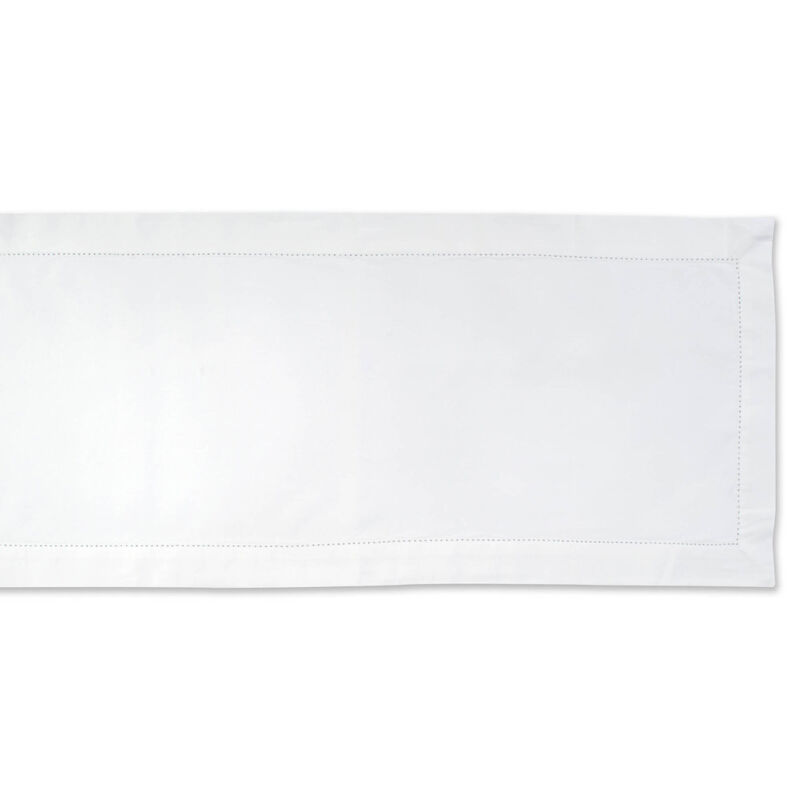 14" x 72" Off White Hemstitch Pattern Rectangular Table Runner