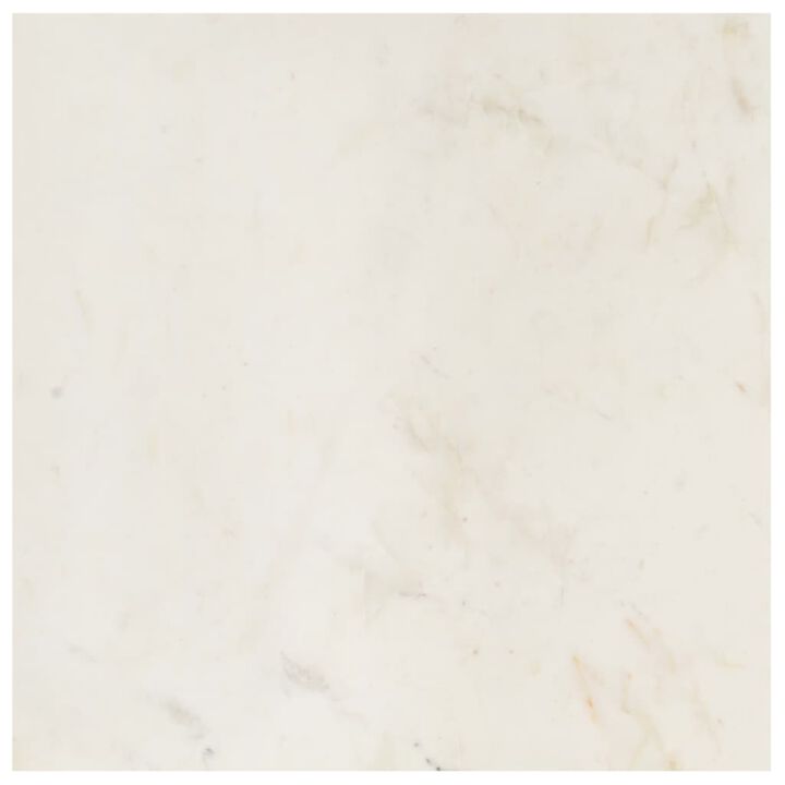 vidaXL Coffee Table White 23.6"x23.6"x13.8" Real Stone with Marble Texture