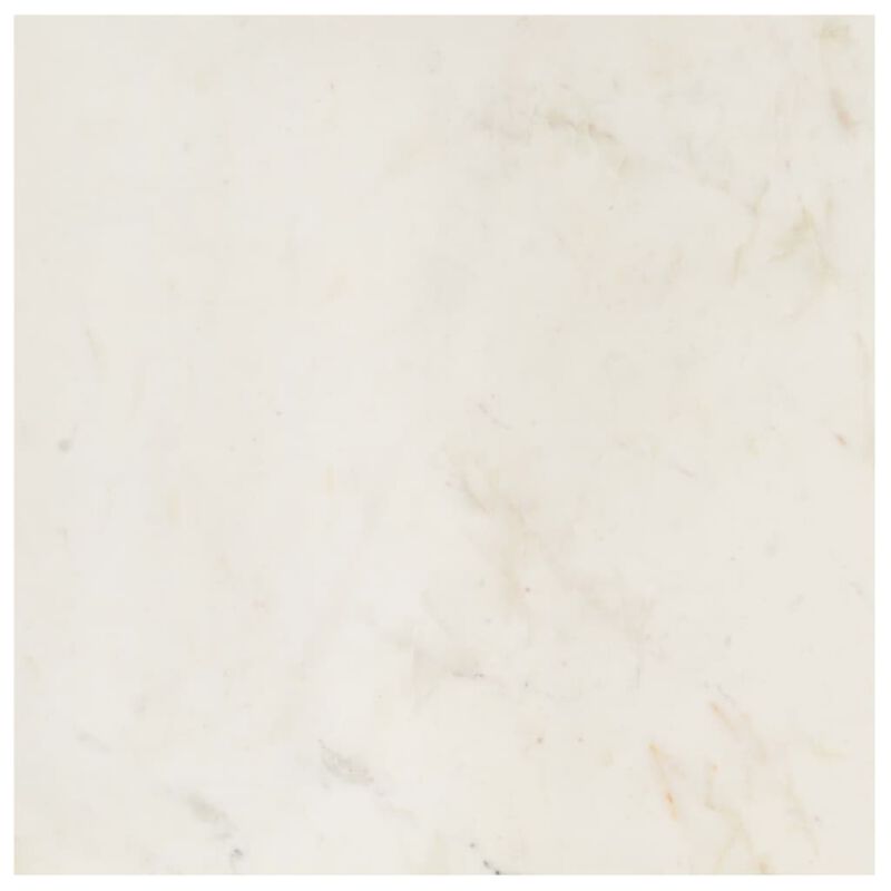 vidaXL Coffee Table White 23.6"x23.6"x13.8" Real Stone with Marble Texture