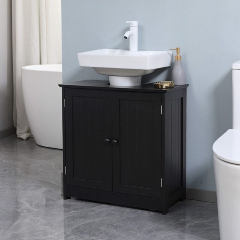 Bathroom Cabinet with 2 Doors and Shelf for Organized Vanity Storage