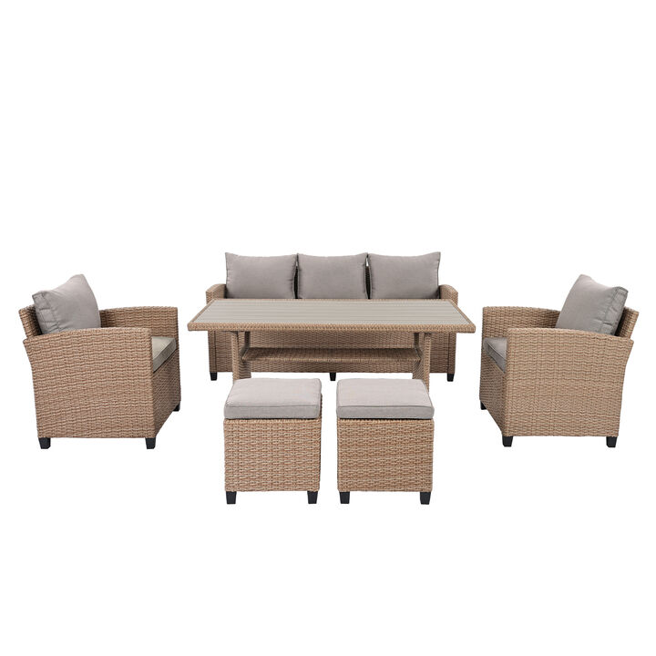Merax Outdoor Rattan Wicker Seating Sofa Conversation Set