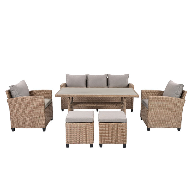 Merax Outdoor Rattan Wicker Seating Sofa Conversation Set