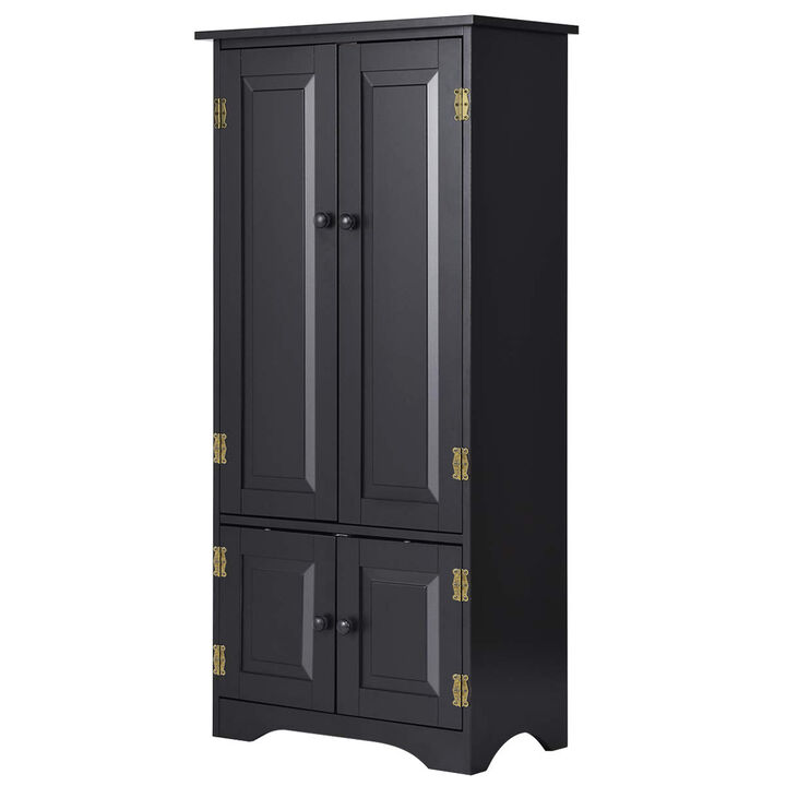 Accent Floor Storage Cabinet with Adjustable Shelves Antique 2-Door
