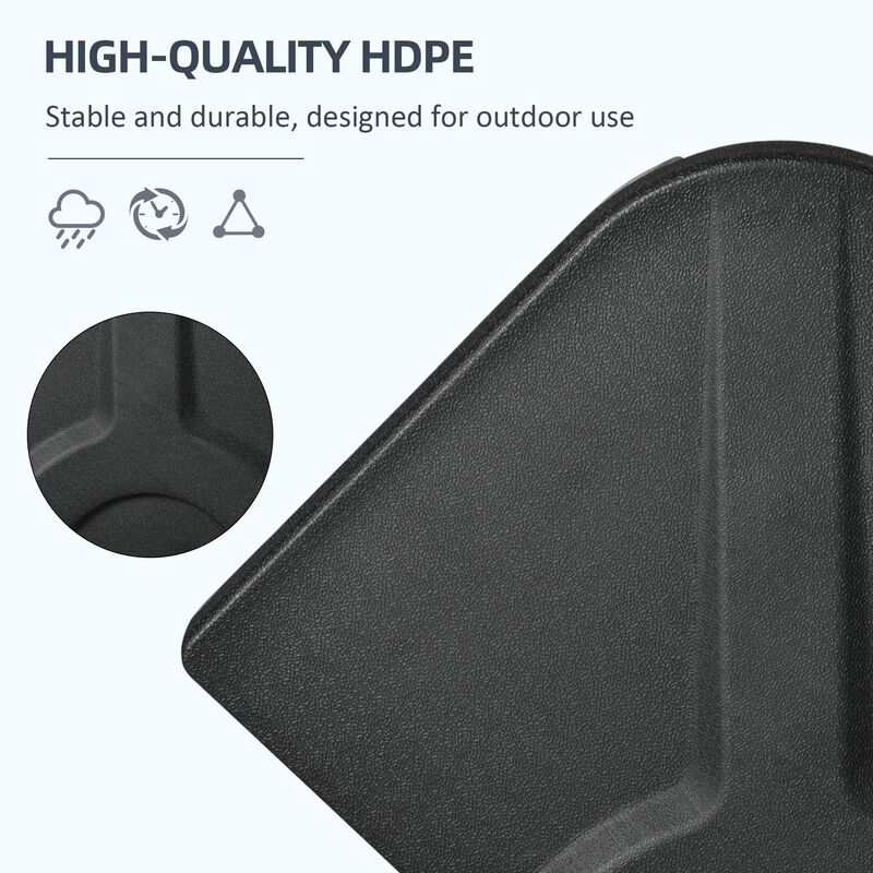 Versatile Umbrella Base: 4-Piece 150lb HDPE Water/Sand Filled Weights