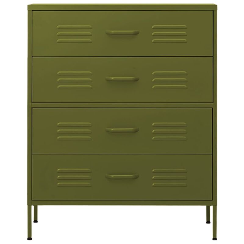 vidaXL Chest of Drawers Olive Green 31.5"x13.8"x40" Steel