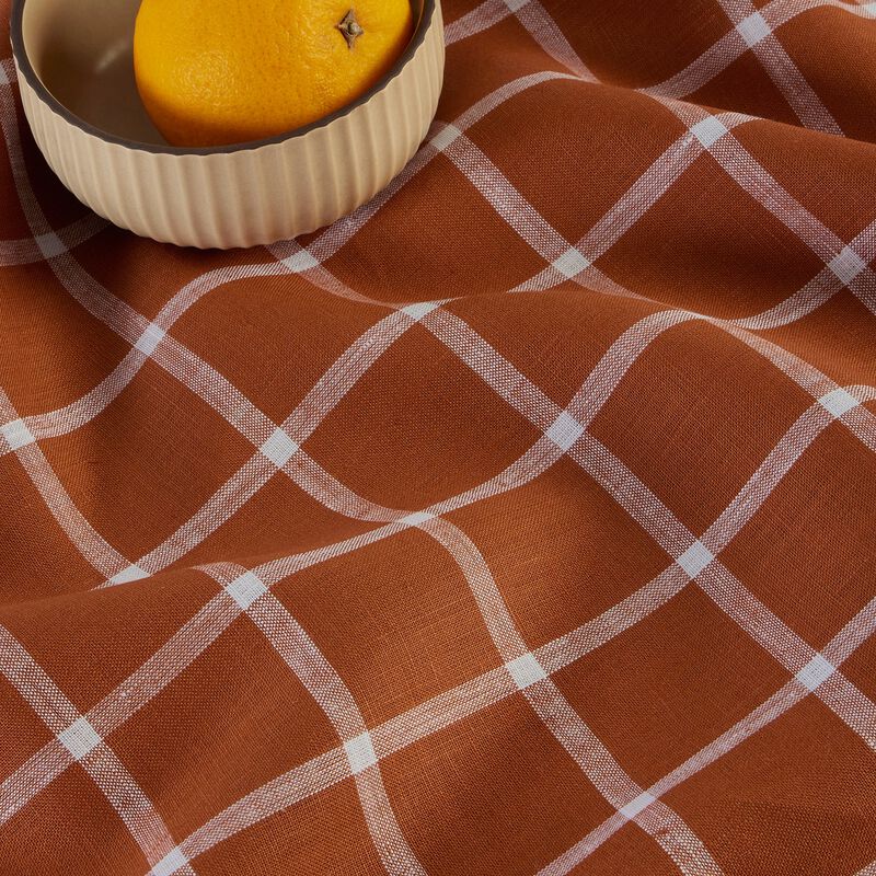 Solino Home 100% Pure Linen Table Runner 14 x 48 Inch | Windowpane