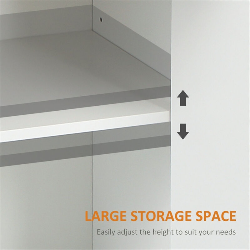 Freestanding Kitchen Cabinet with Doors and Adjustable Shelves