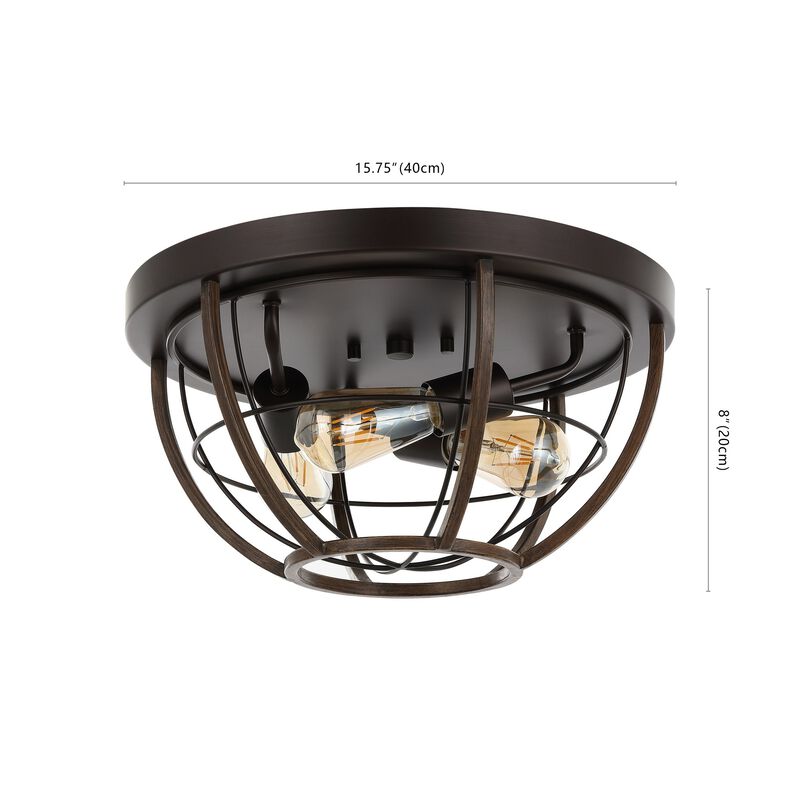 Lyla 3-Light Rustic Farmhouse Iron LED Flush Mount