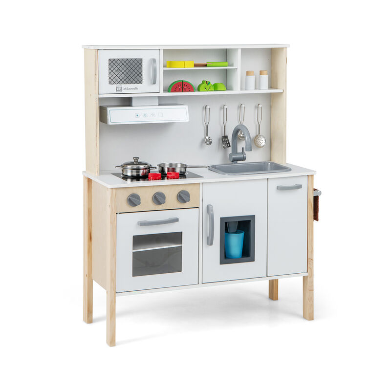 Wooden Pretend Play Kitchen Set for Toddlers – Interactive Toy Kitchen with Accessories