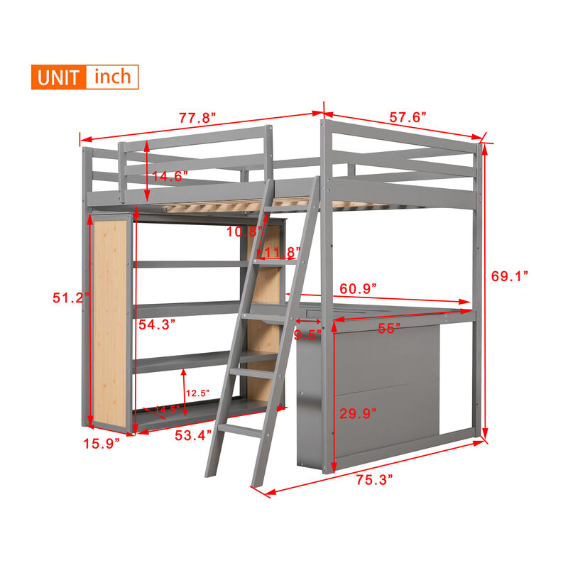 Merax Loft Bed with Ladder