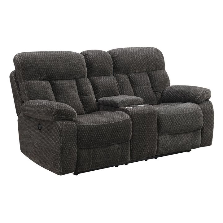 New Classic Furniture Bravo Console Loveseat W/ Pwr Fr-Charcoal