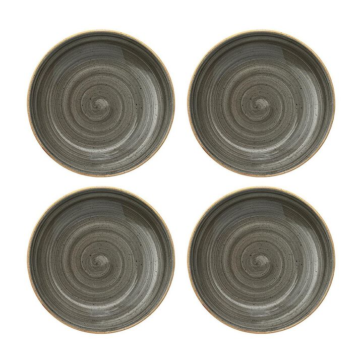 Space dia.8" h:1.5" 17 oz. Round Grey Porcelain Bowl (Set of 4)