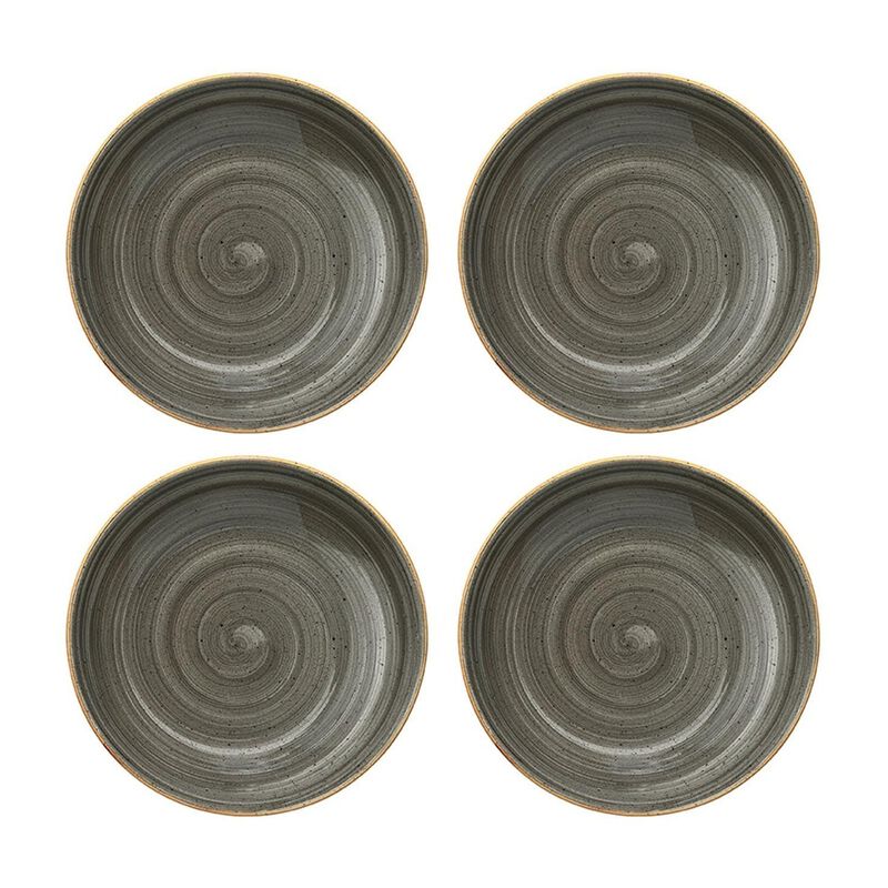 Space dia.8" h:1.5" 17 oz. Round Grey Porcelain Bowl (Set of 4)