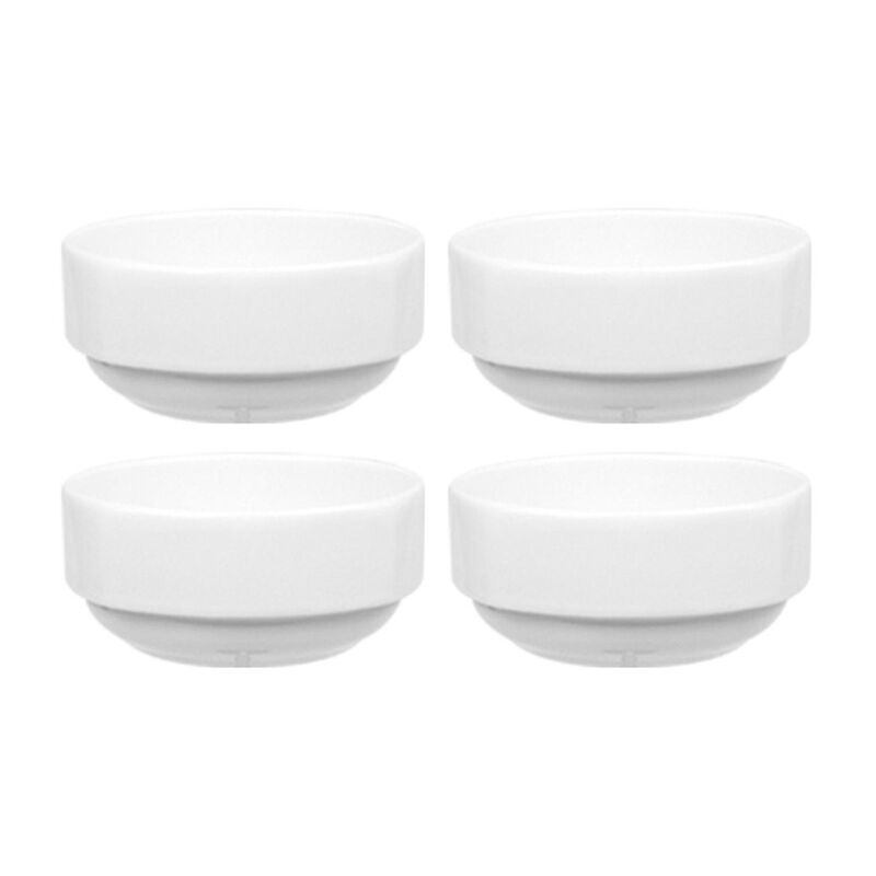 Porcelain Mimoza dia.2.25" h:1" 1 oz. Round White Porcelain Bowl (Set of 4)