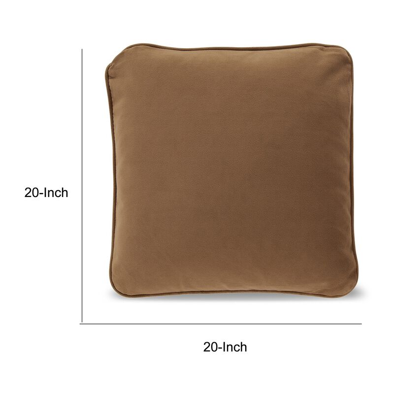 Wali Pillow Set of 4, 20 Inch Square, Feather Fill, Velvety Honey Yellow -