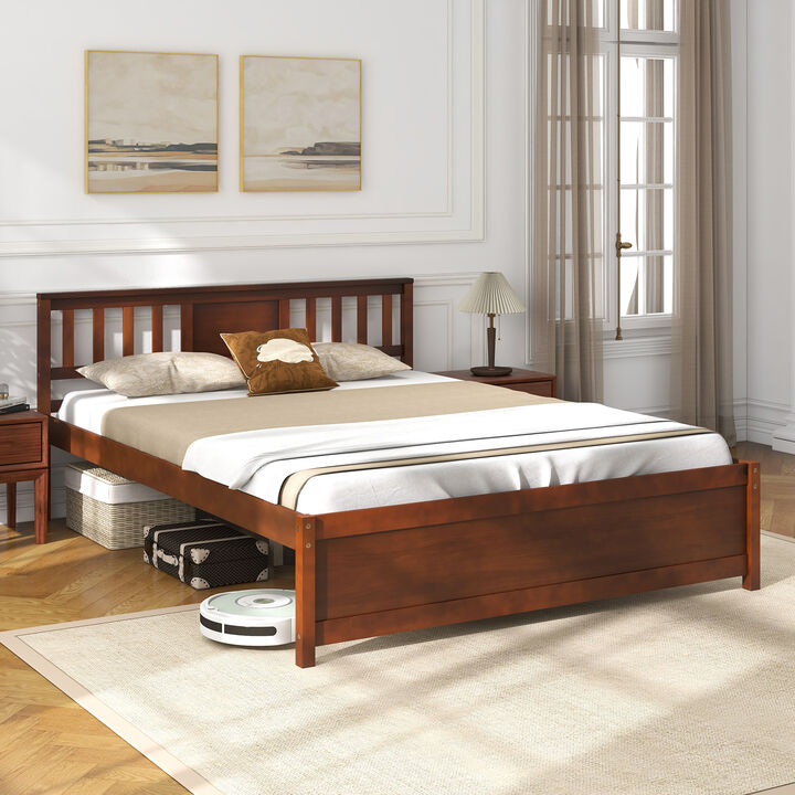 Wooden Platform Bed with Headboard and Slat Support, Sturdy Frame for a Comfortable and Stylish Bedroom