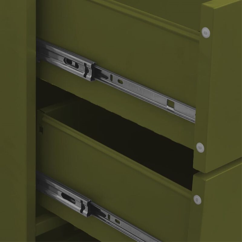 vidaXL Chest of Drawers Olive Green 31.5"x13.8"x40" Steel