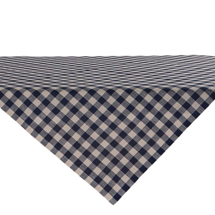 Solino Home 100% Pure Linen Table Throw 52 x 52 Inch | Morgan Check for Thanksgiving, Christmas