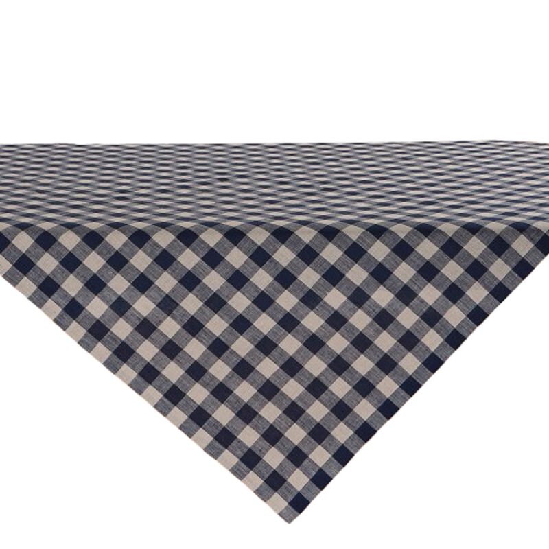 Solino Home 100% Pure Linen Table Throw 52 x 52 Inch | Morgan Check for Thanksgiving, Christmas