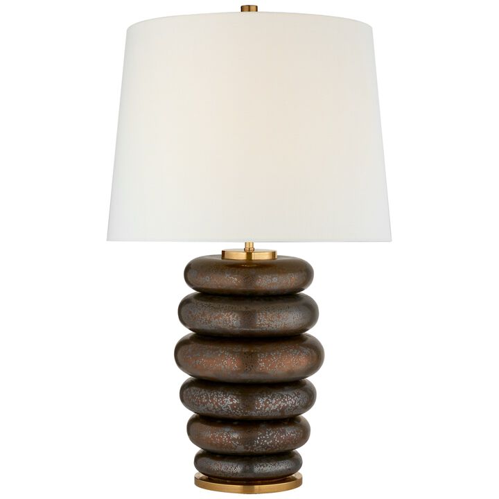 Phoebe Stacked Table Lamp in Crystal Bronze