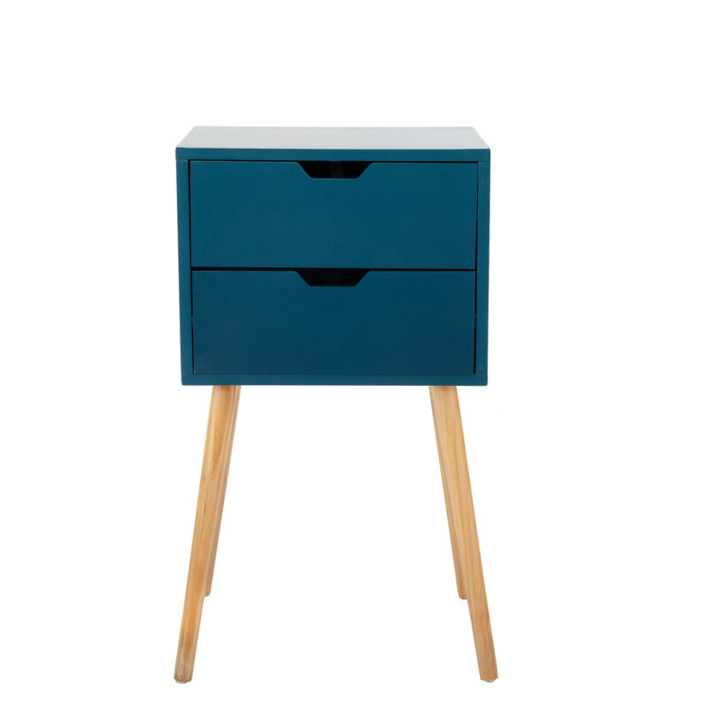 Streamdale Mid Century Blue Nightstands with Drawers