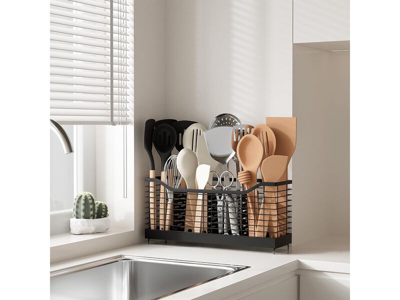 Uninol Utensil holder for Kitchen Counter - 15.8" x 4.3" x 7.5", Kitchen utensil Racks, Spoon holder