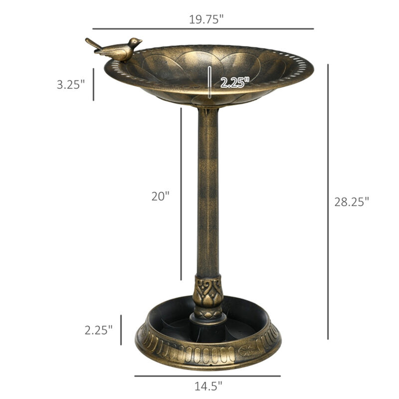 Bird Bath and Feeder Bowl Combo for Garden, Outdoor Birdwatching and Feeding Station