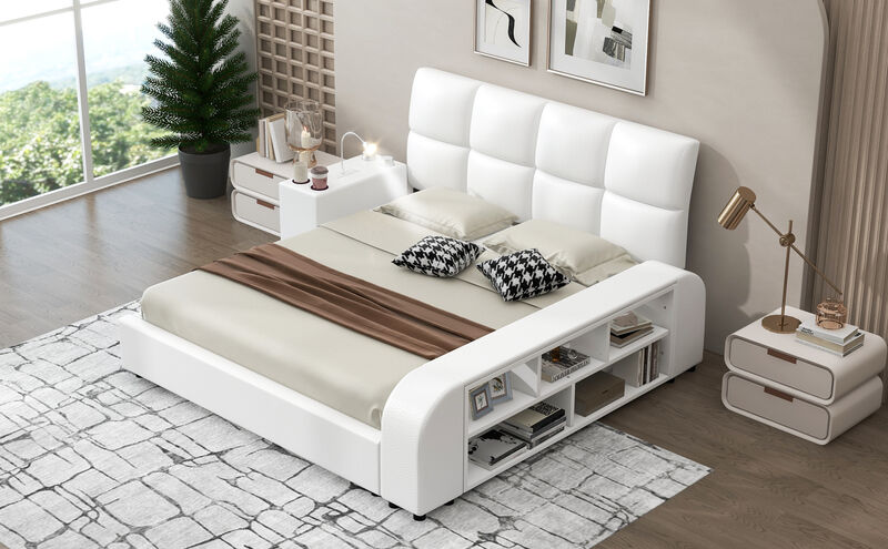 Streamdale Queen Upholstered Bed with Nightstand & Storage