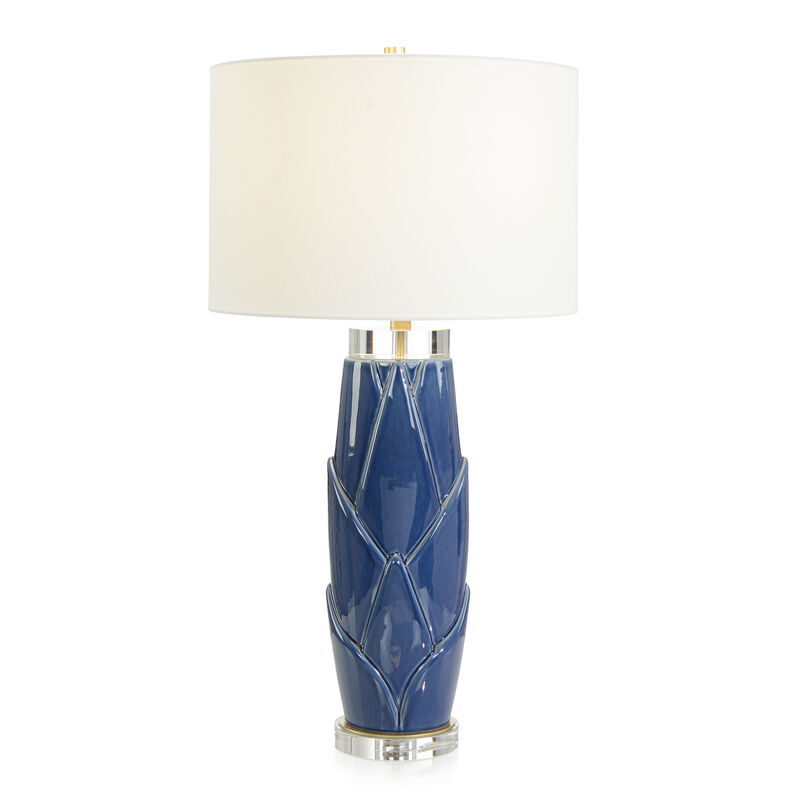 Lush Leaves Blue Table Lamp