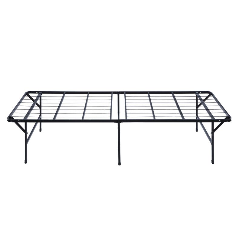Adel Extra Long Twin Size Low Profile Bed, Foldable Metal Frame
