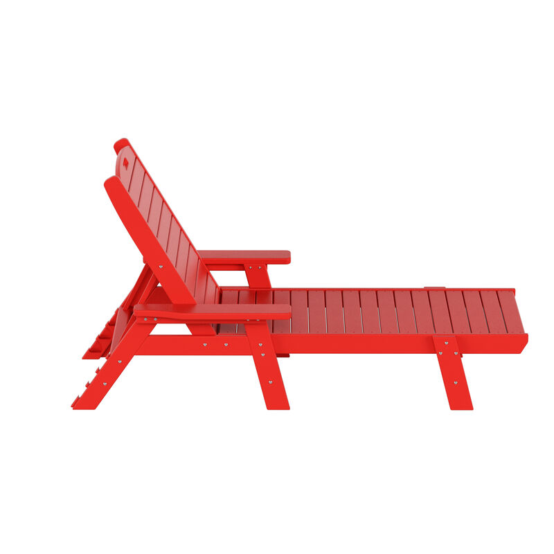 WestinTrends Adirondack Outdoor Chaise Lounge with Side Table Set