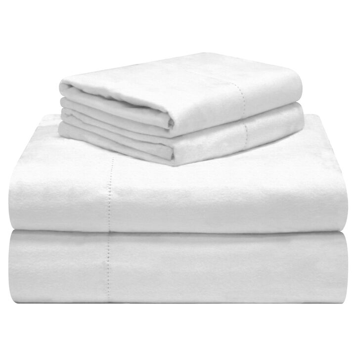 Pointehaven 190 GSM 100% Cotton Storm Grey Solid Flannel Deep Pocket 3 pc Sheet Set, Twin Extra Long