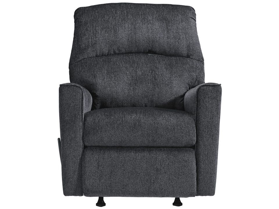 Fabric Upholstered Rocker Recliner with Tufted Back, Charcoal Gray-Benzara