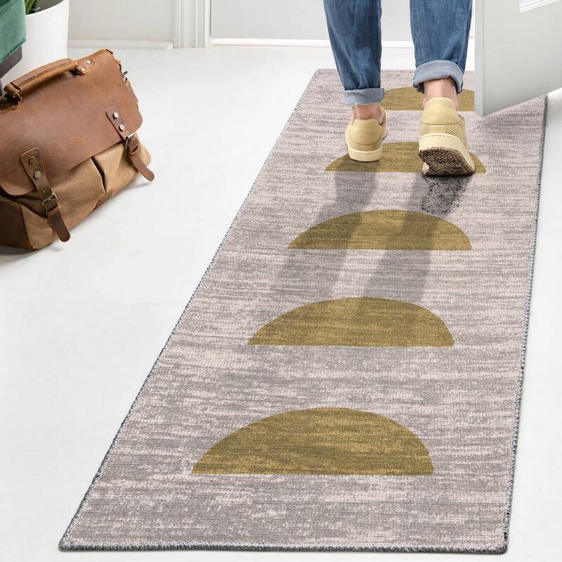 Luola Minimalist Geometric Machine Washable Area Rug