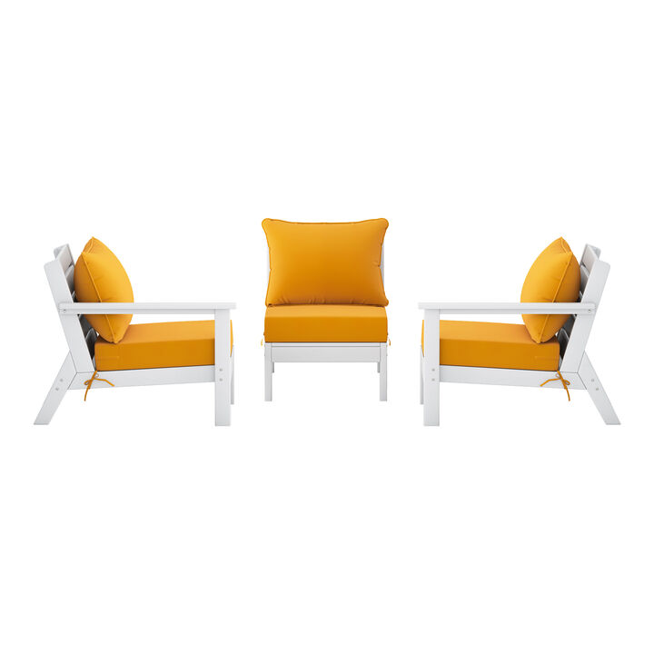 WestinTrends Outdoor Patio HDPE Sectional Sofa with Patio Cushions