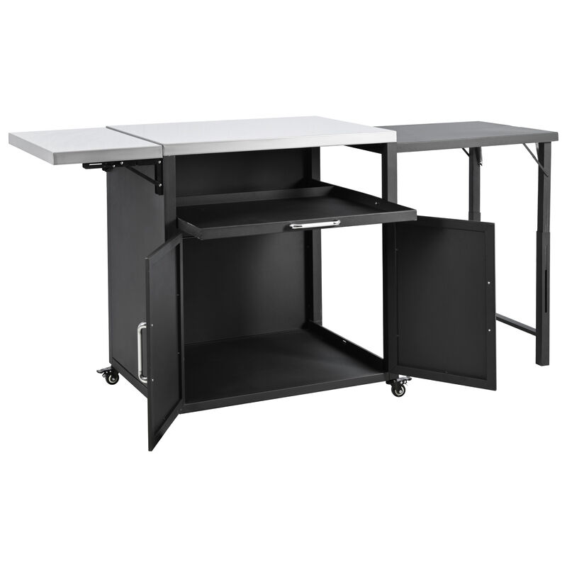 Merax Kitchen Island with Expandable Work Surfaces