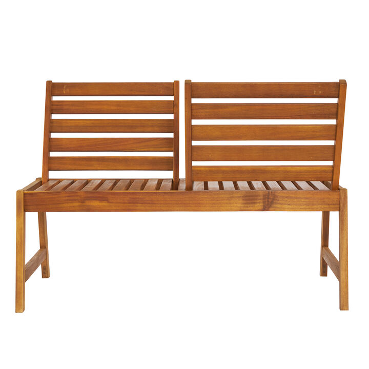 Outdoor Patio Bench Durable Seating with Adjustable Backrest for Garden & Backyard Relaxation