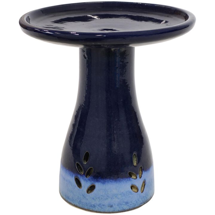 Sunnydaze Classic Outdoor Cut-Out Ceramic Bird Bath - 20.5 in
