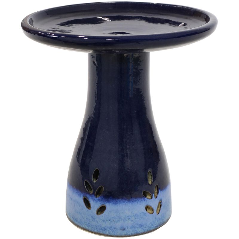 Sunnydaze Classic Outdoor Cut-Out Ceramic Bird Bath - 20.5 in