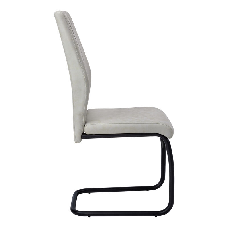 Monarch Specialties I 1113 Dining Chair, Set Of 2, Side, Upholstered, Kitchen, Dining Room, Fabric, Metal, Grey, Black, Contemporary, Modern