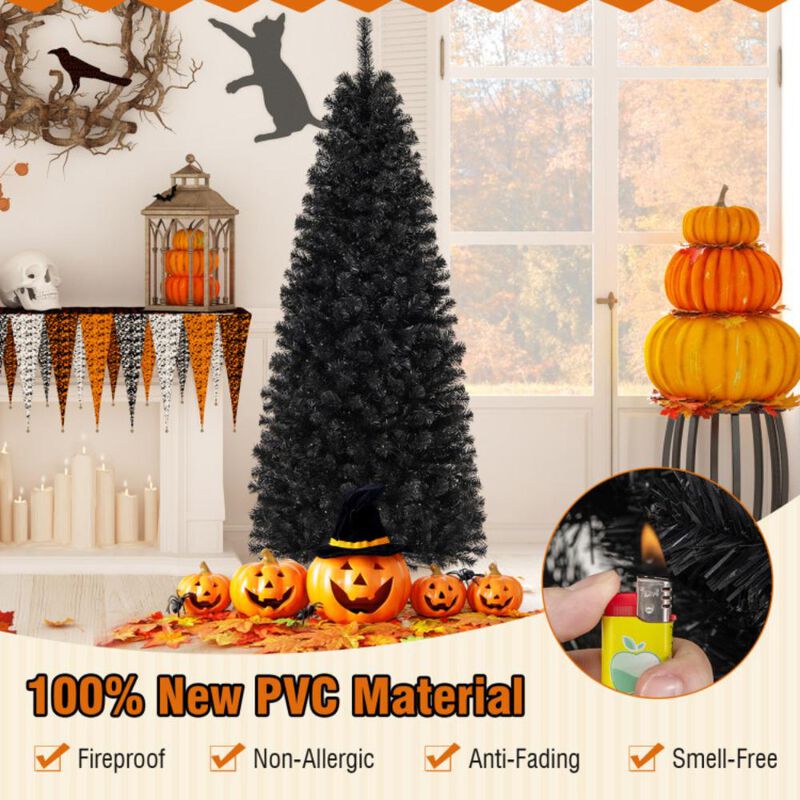 Hivvago Pre-lit Christmas Halloween Tree with PVC Branch Tips and Warm White Lights