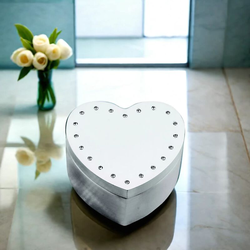 Heart Box With Crystals In Lid
