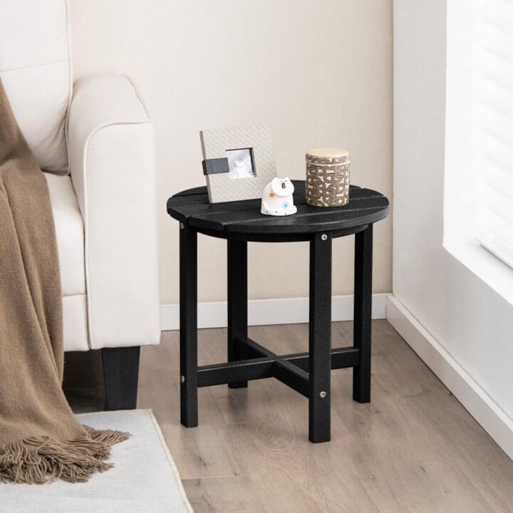 Hivvago 18 Inch Round Weather-Resistant Adirondack Side Table
