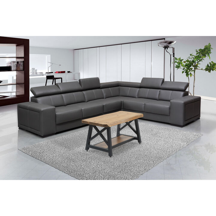 Furnish Home Store Berlin 39" Solid Wood Rustic Coffee Cocktail Table For Living Rooms With Shelf