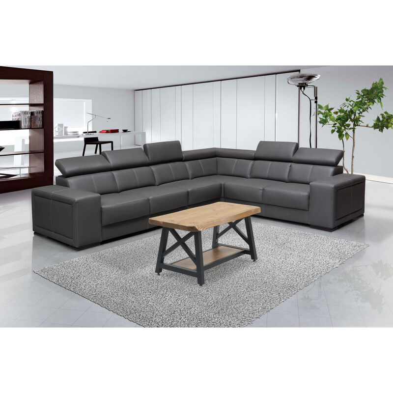 Furnish Home Store Berlin 39" Solid Wood Rustic Coffee Cocktail Table For Living Rooms With Shelf