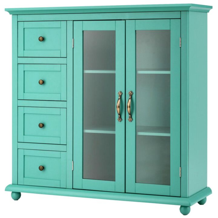 Hivvago Buffet Sideboard Table Kitchen Storage Cabinet with Drawers and Doors