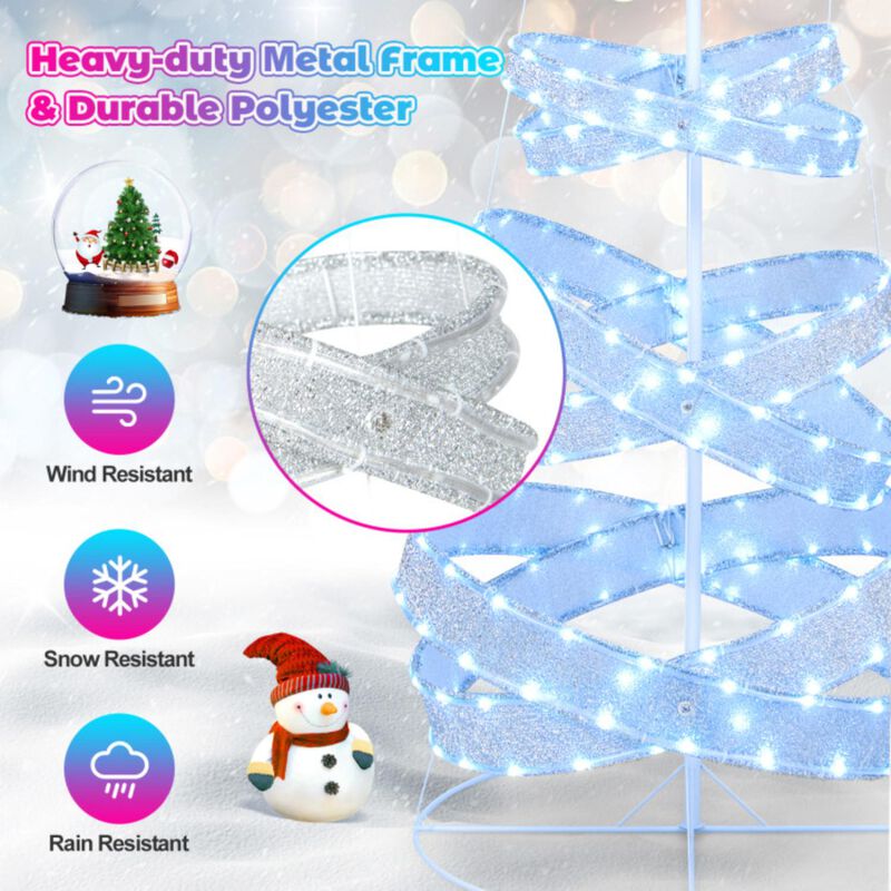 Hivvago 7 Feet Outdoor Spiral Christmas Tree for Party  Xmas New Year Decoration