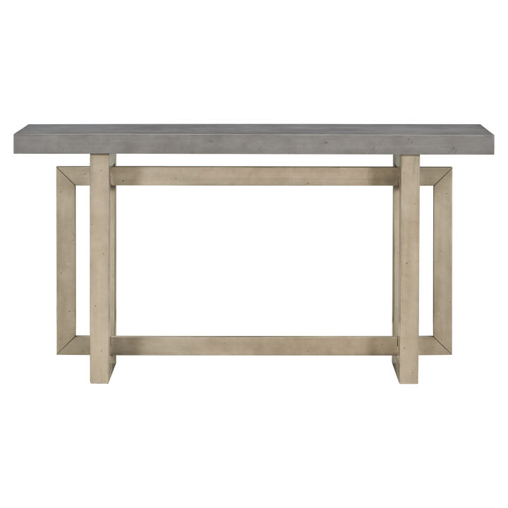 Merax Contemporary Console Table with Wood Top